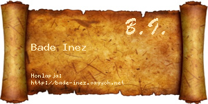 Bade Inez névjegykártya